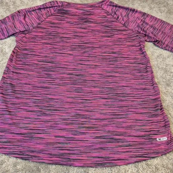 RBX Performance Women 1X Pink Purple Space Dye Long Sleeve V-Neck Active Top NEW - Picture 5 of 8